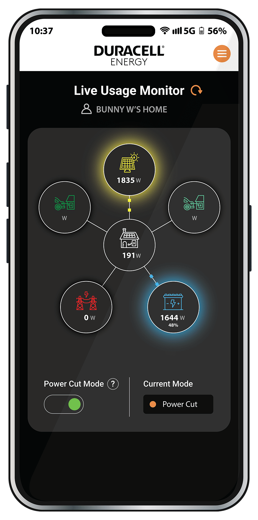 Duracell Energy Home Batterijopslag-app